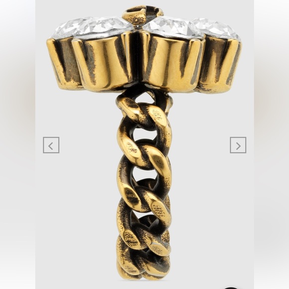 CRYSTAL DOUBLE G RING - Picture 3 of 6